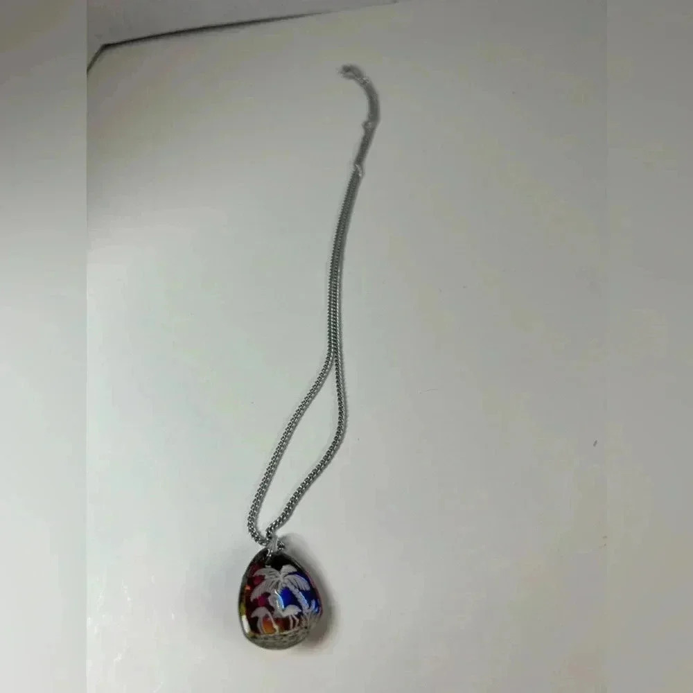 Vintage German Glass Intaglio Pendant Necklace